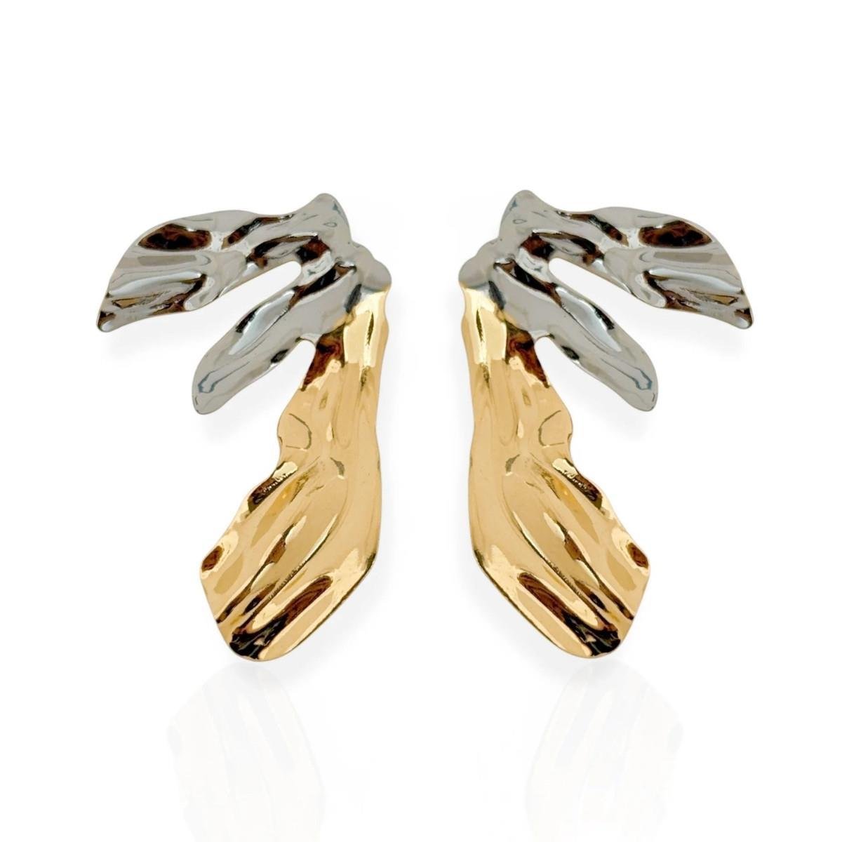 BRINCO ORGANICO DUAS CORES BANHADO A OURO