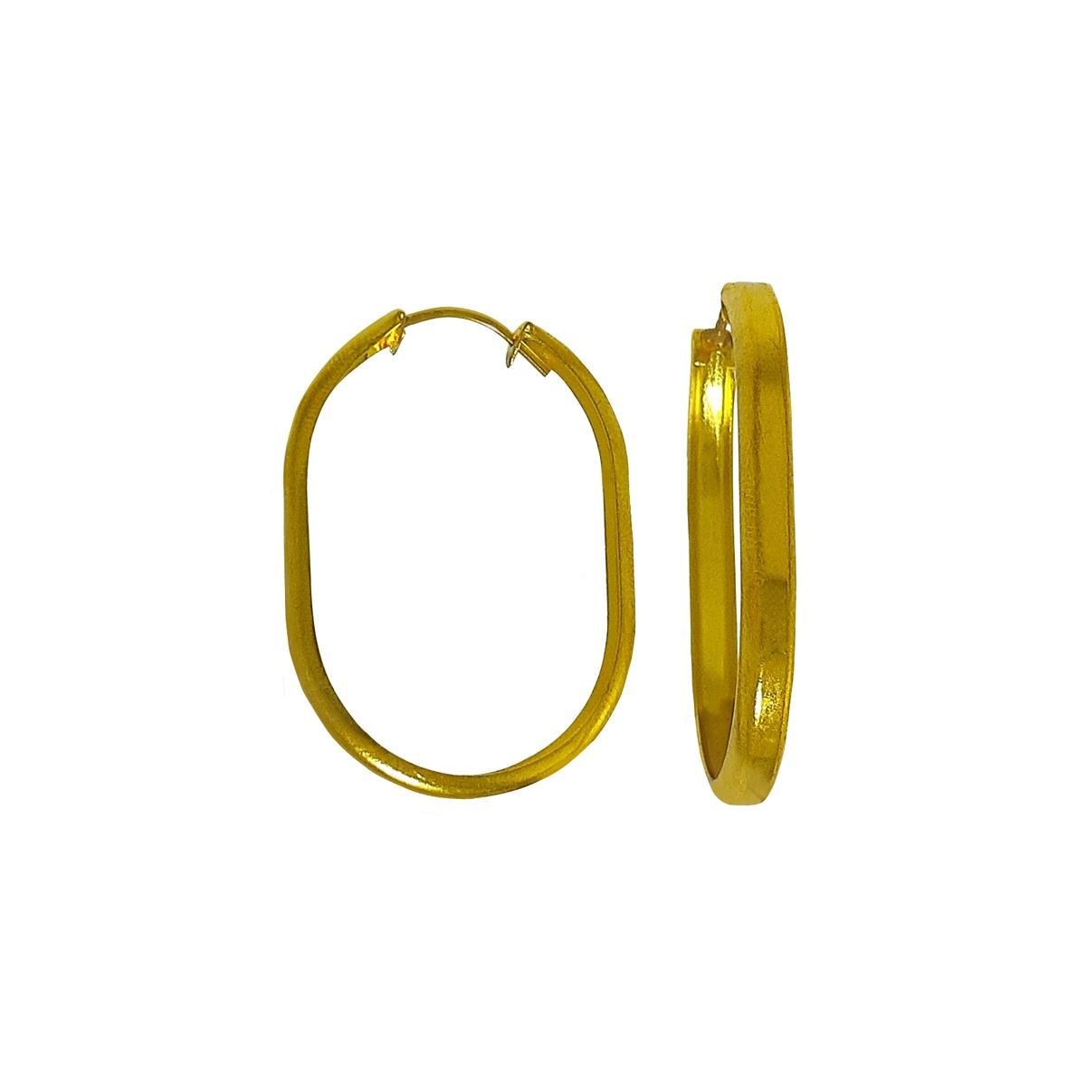 Brinco de Argola Elipse Grande (Sem Banho) 