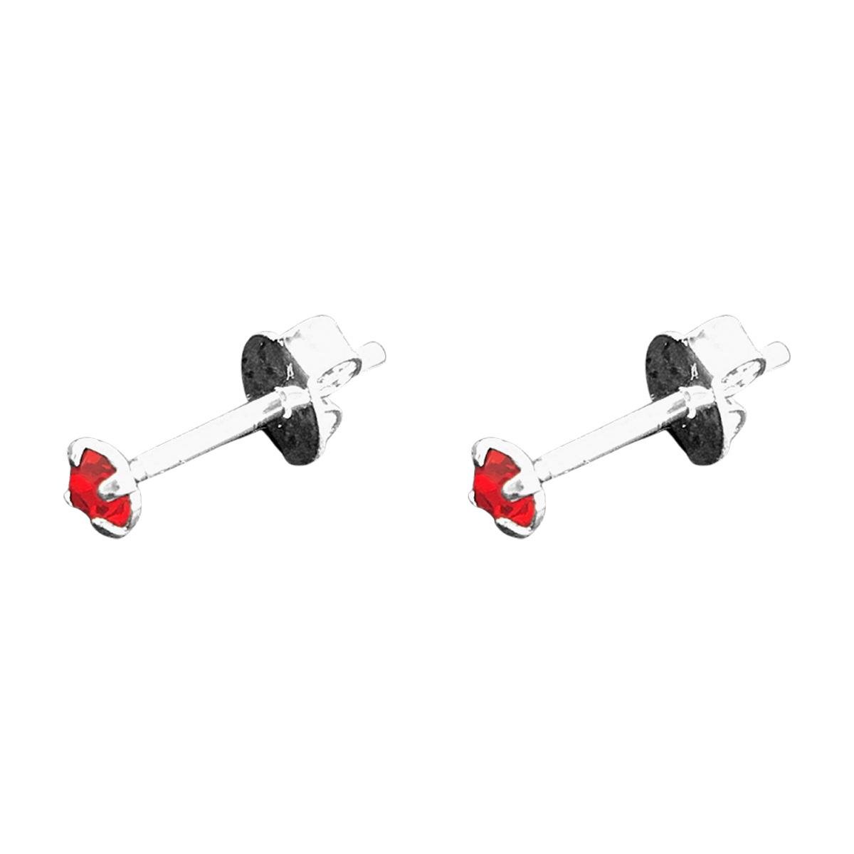 Brinco Mini Solitário com Strass Folheado a Prata