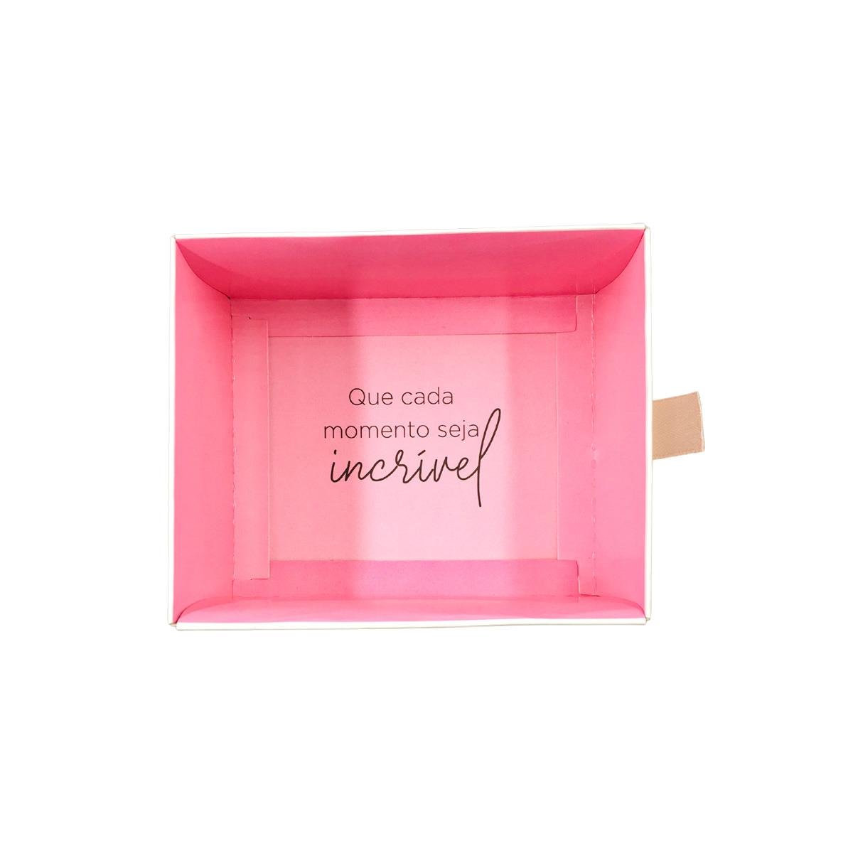 Caixinha de Presente Gavetinha Média Fundo Rosa