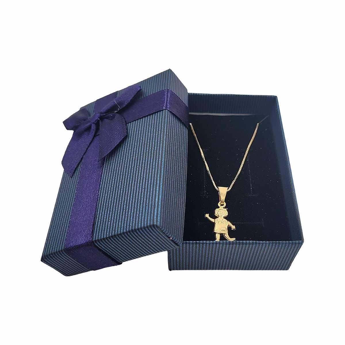 Caixinha de Presente Média Listrada com Laço 5x8