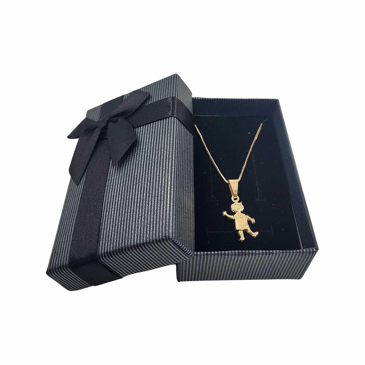 Caixinha de Presente Média Listrada com Laço 5x8