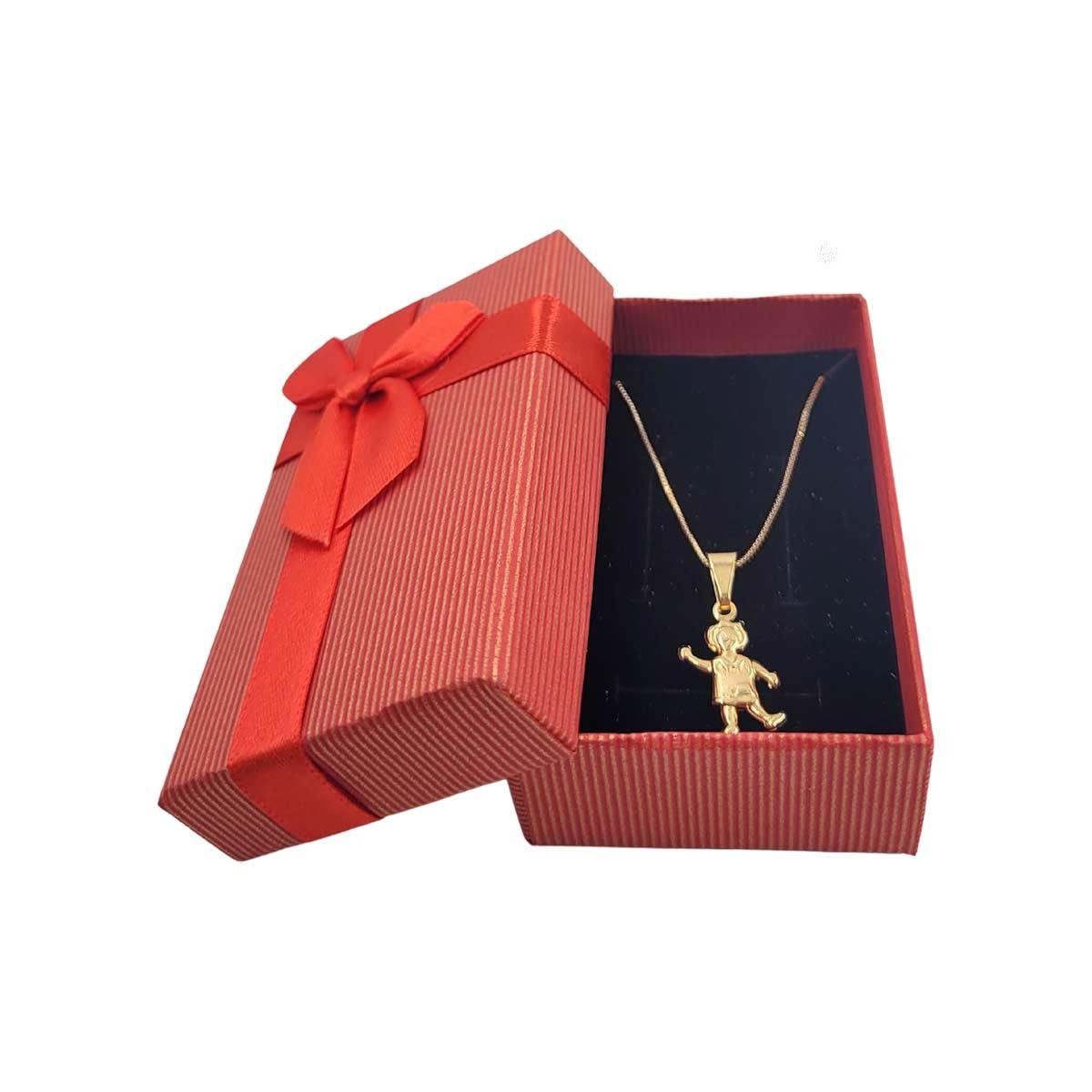 Caixinha de Presente Média Listrada com Laço 5x8