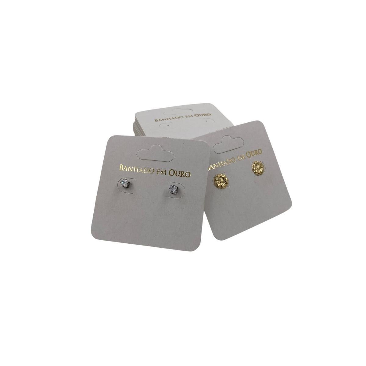 Cartela 6X6 Quadrada com Escrita Banhado em Ouro Pct 100