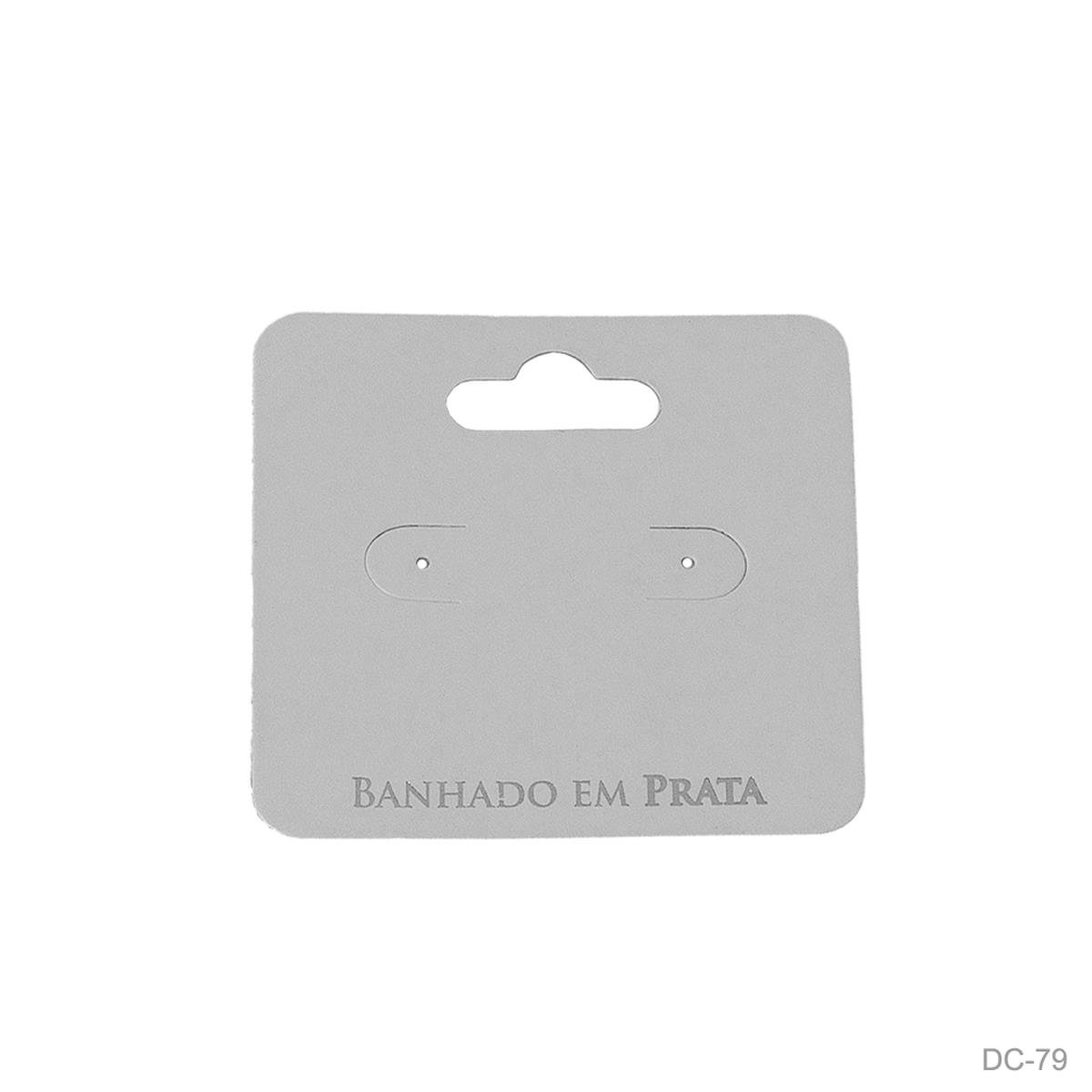 Cartela 6X6 Quadrada com Escrita Banhado em Prata Pct 100