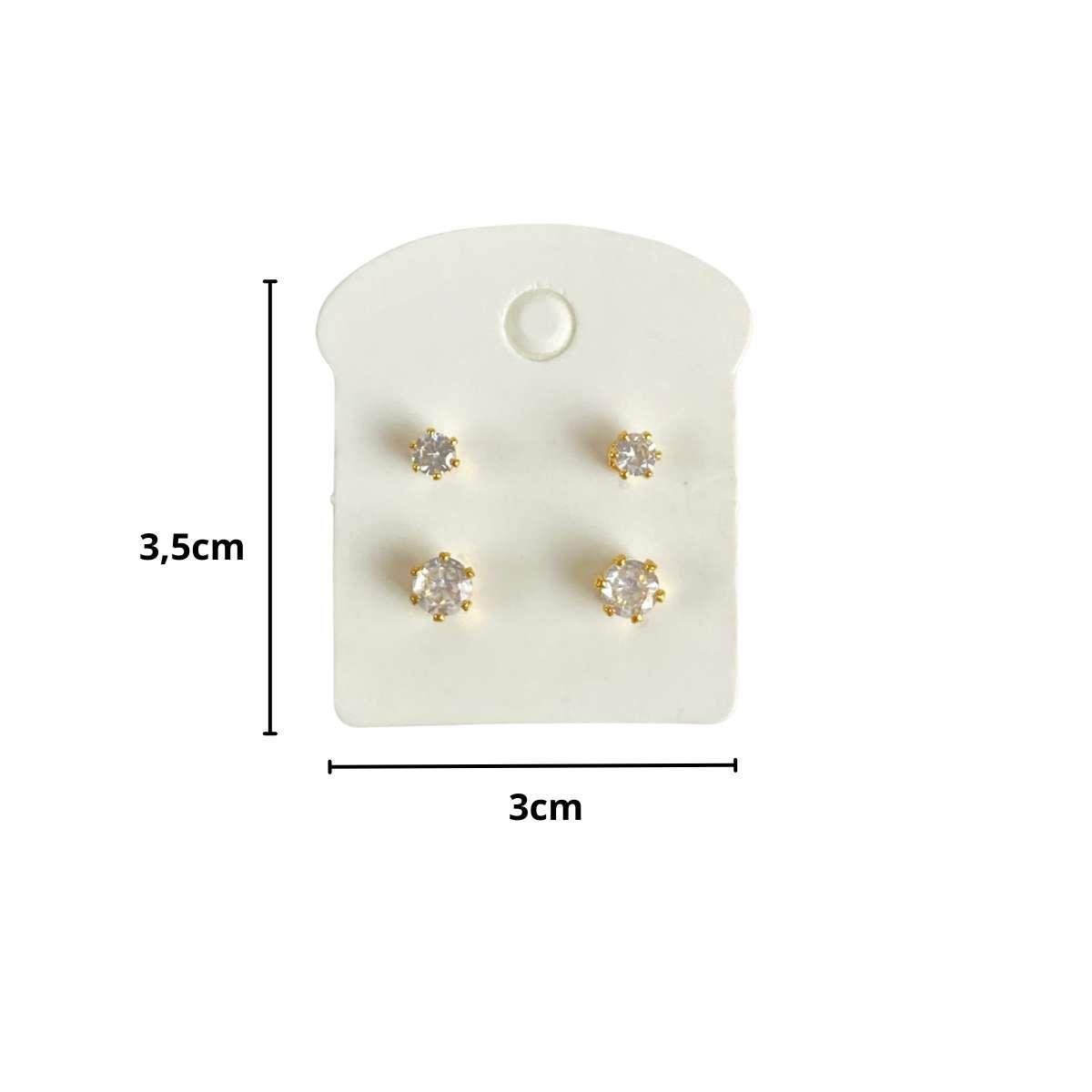 Cartela para Brincos 3,5x3 Pacote com 100 Unidades - Branca