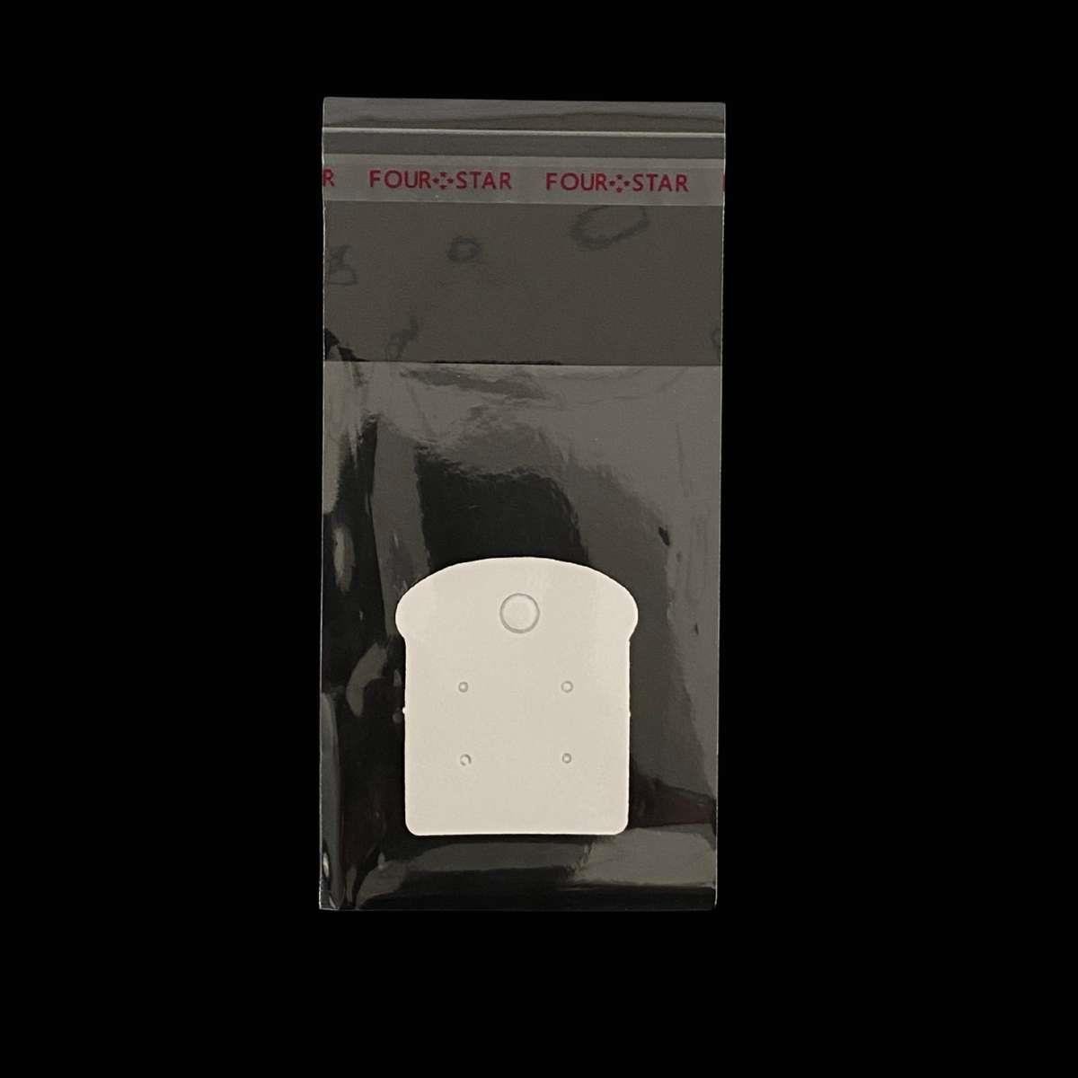 Cartela para Brincos 3,5x3 Pacote com 100 Unidades - Branca