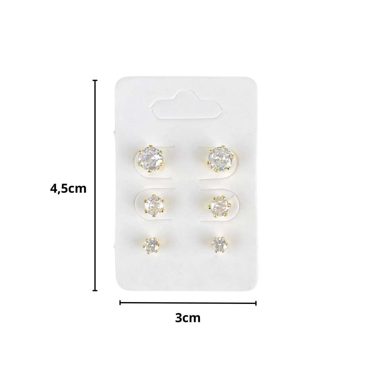 Cartela para Trio de Brincos 4,5x3 Pacote com 100 Unidades