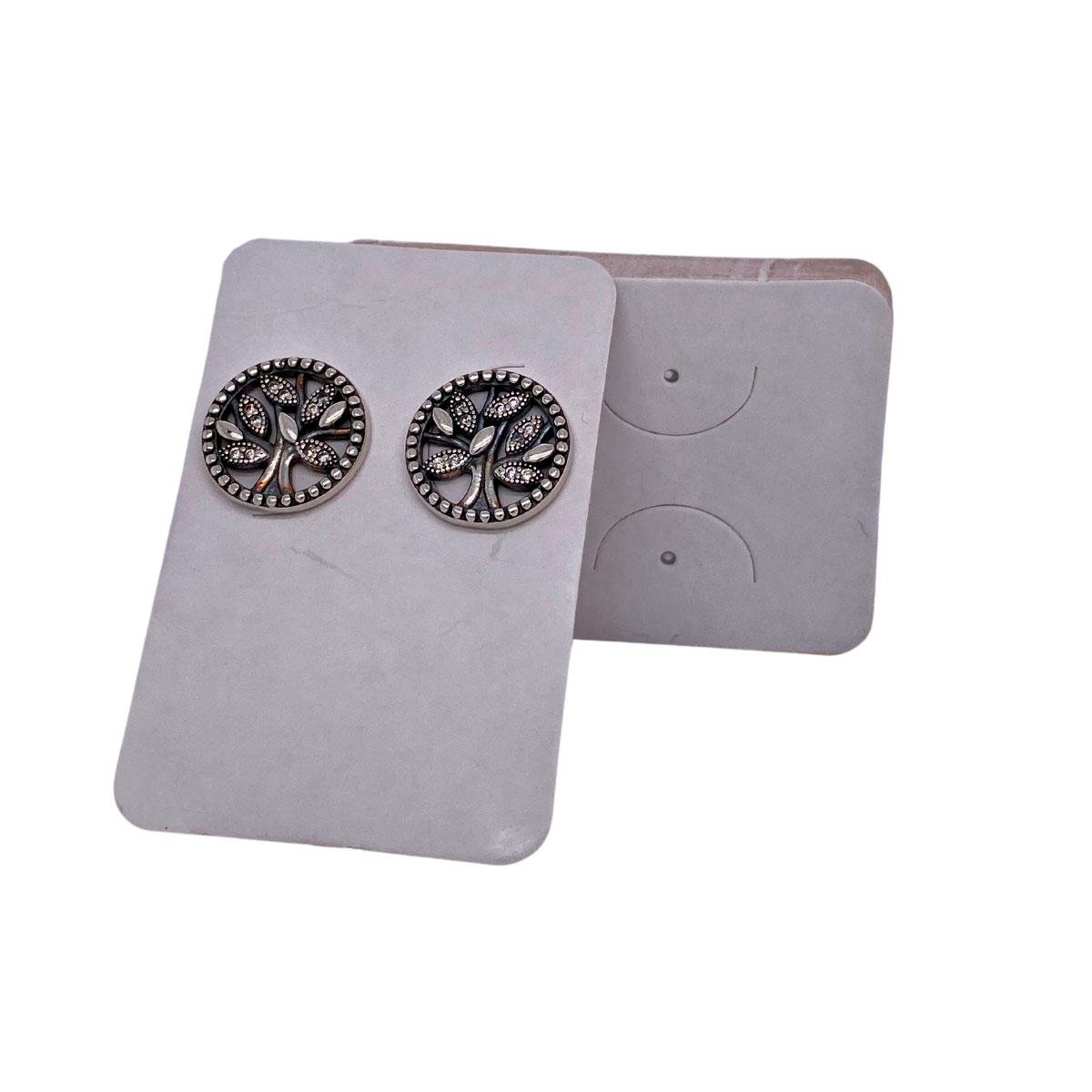 Cartela Para Brinco 3X5 cm Retangular Pct 100 - Branco