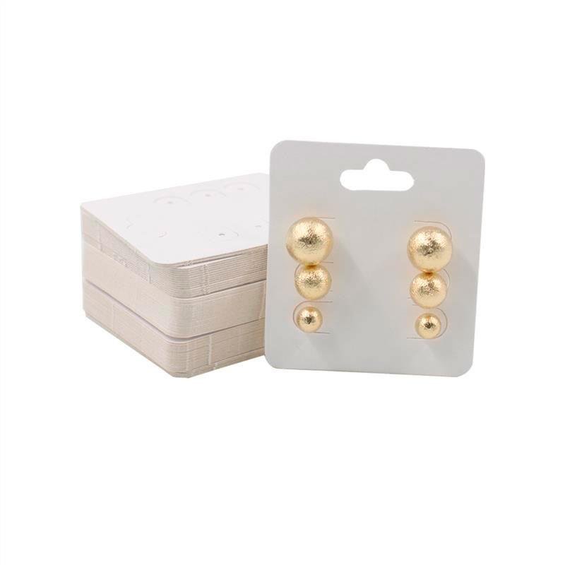 Cartela Para Brinco 3 Furos 4,5X5 cm Pct com 100 UN - Branco