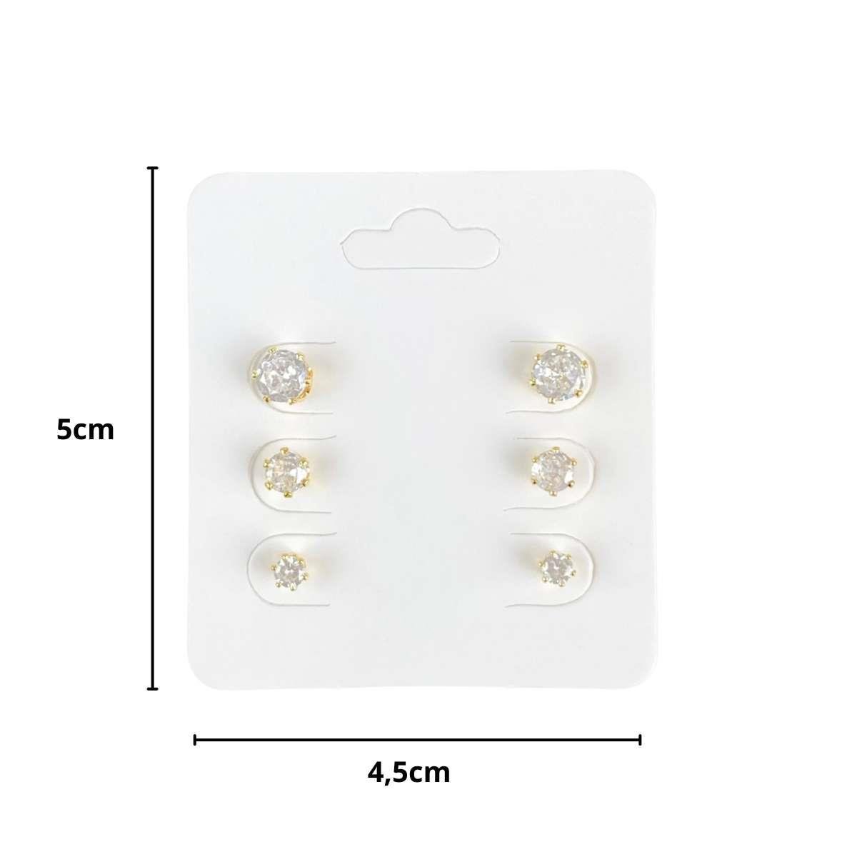 Cartela para Trio de Brincos 5x4,5 Pacote com 100 Unidades