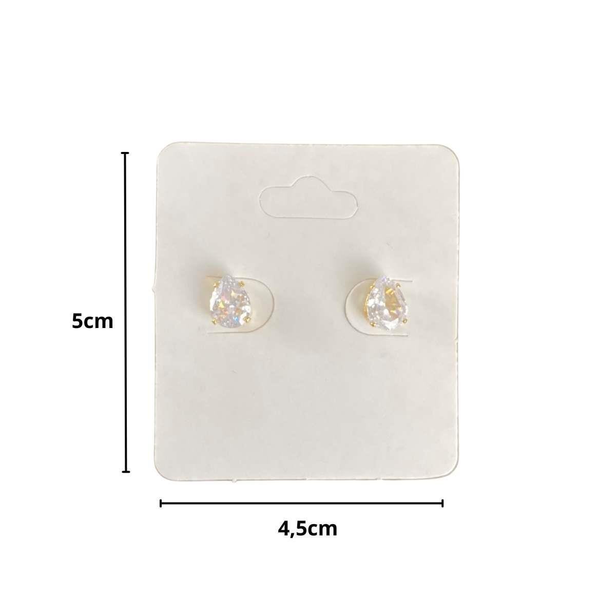 Cartela para Brinco 5x4,5 Pacote com 100 Unidades - Branco