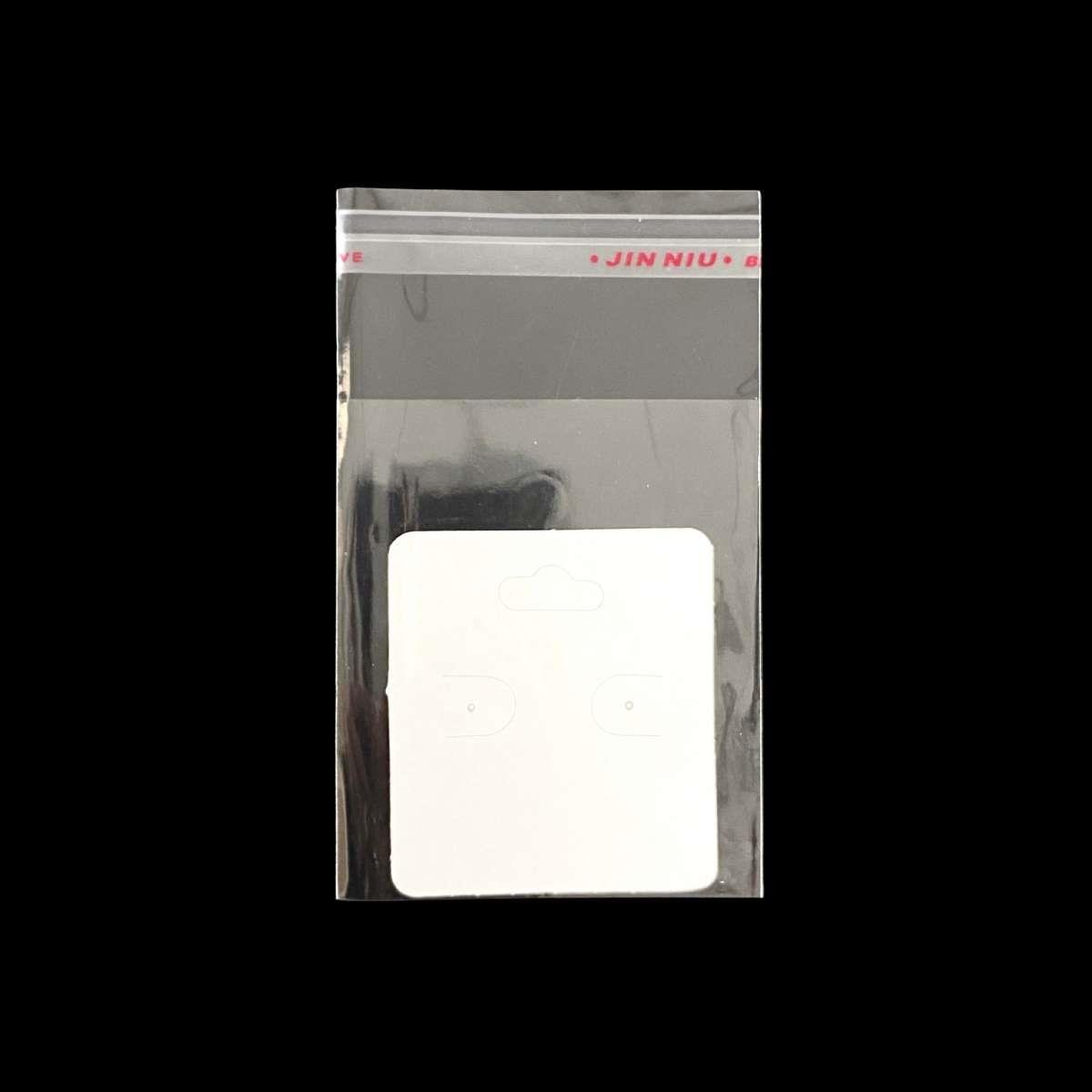 Cartela para Brinco 5x4,5 Pacote com 100 Unidades - Branco