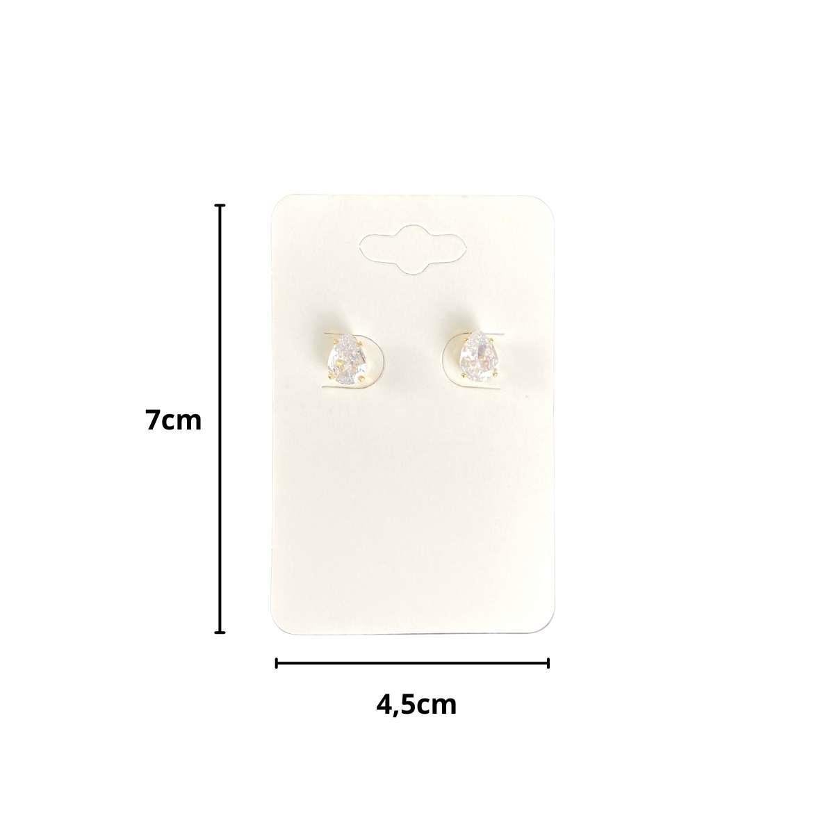 Cartela para Brinco 7x4,5 Pacote com 100 Unidades - Branco