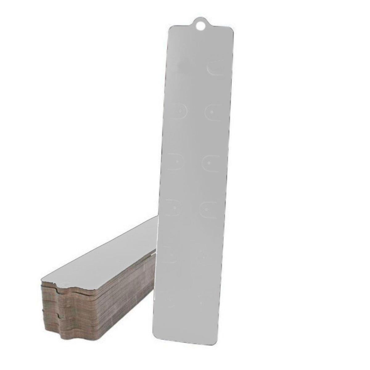 Cartela Para Brincos 4X20 cm Retangular Pacote com 100 Unidades - Branco