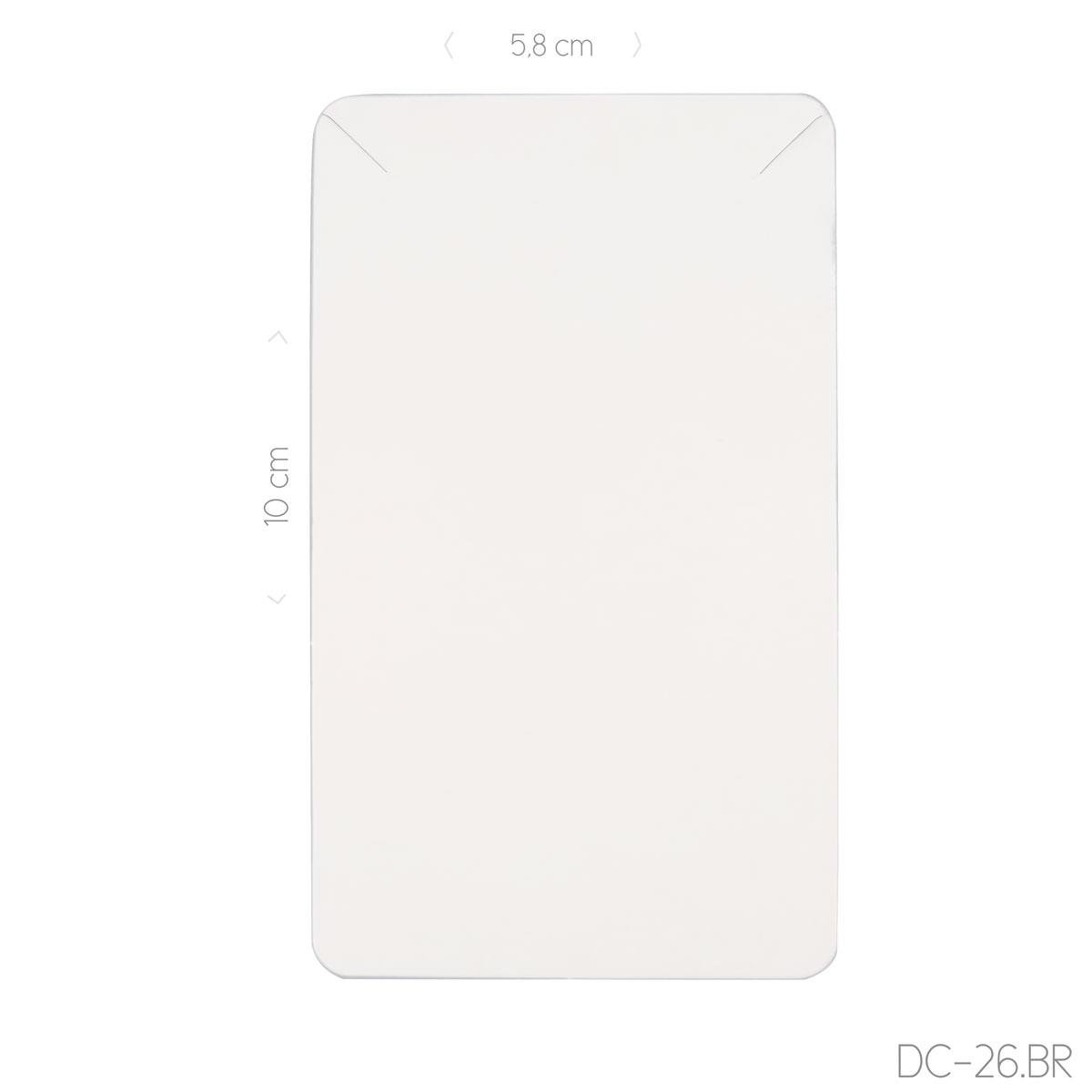 Cartela Para Corrente 10X5,5 cm Retangular Pacote com 100 Unidades - Branco