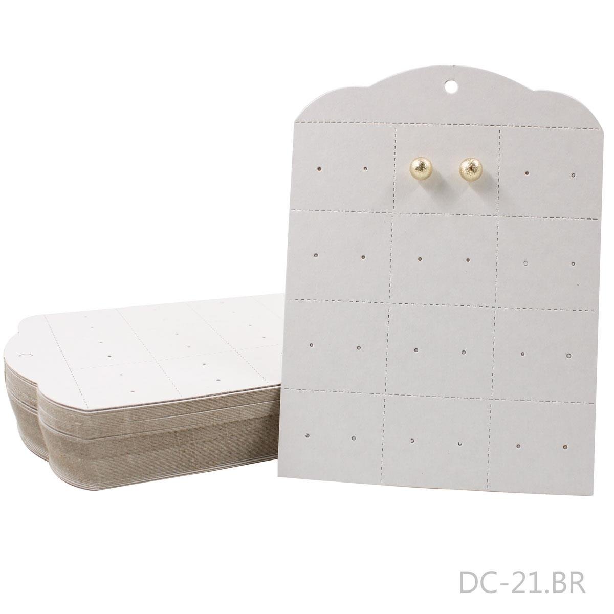 Cartela para Brincos 14,5x11cm Retangular Destacável Pct 100