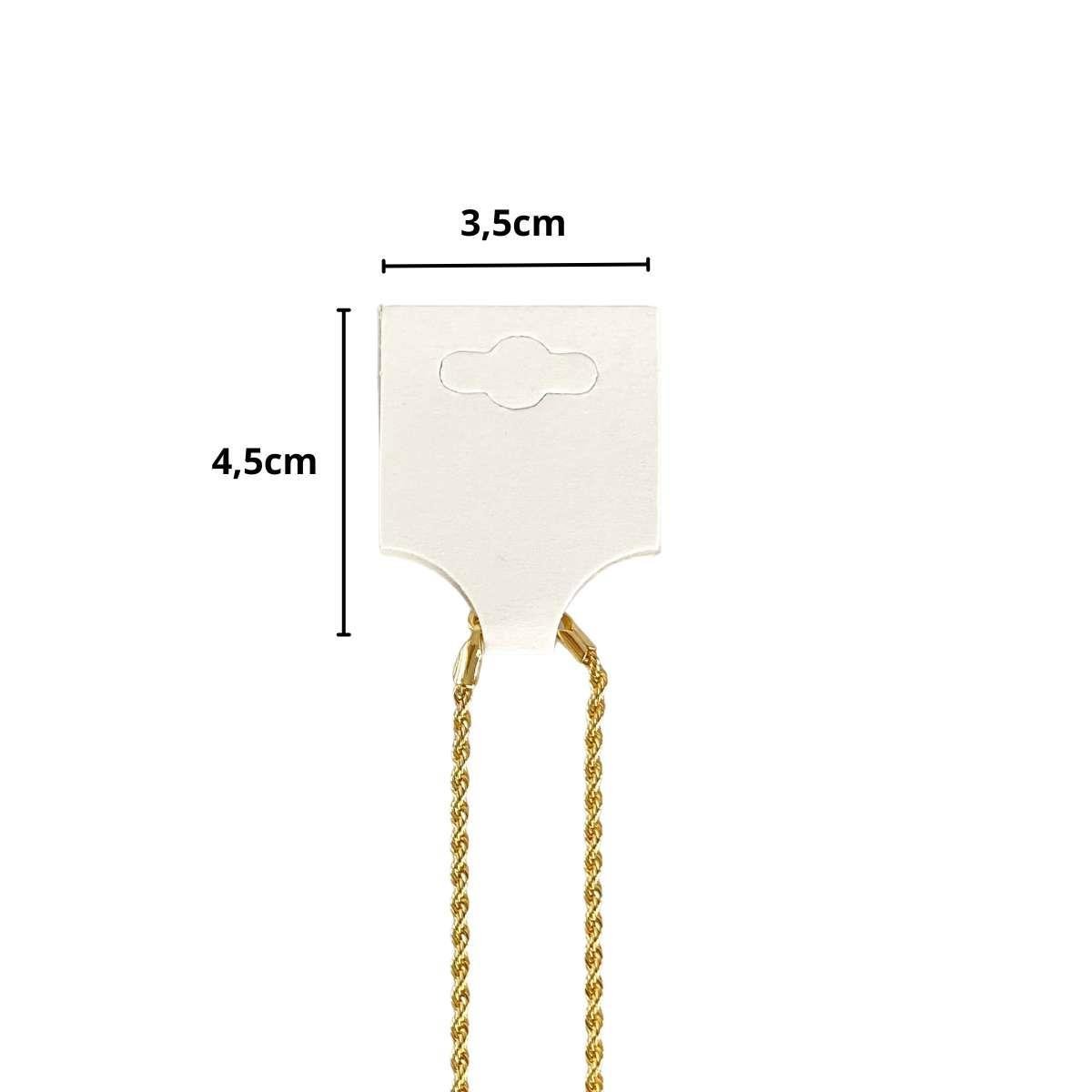 Cartela para Corrente 9x3,5 Pacote com 100 Unidades - Branco
