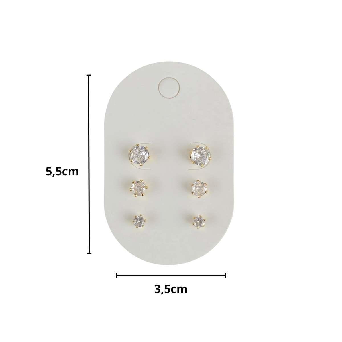 Cartela para Trio de Brincos 5,5x3,5 Pacote com 100 Unidades