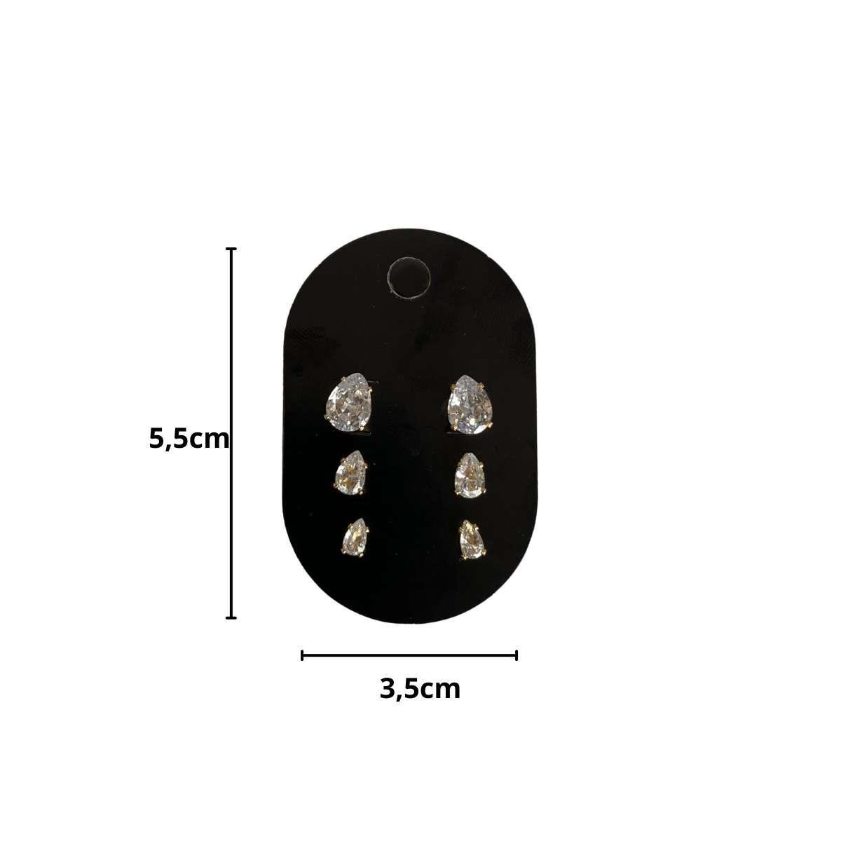 Cartela para Trio de Brincos 5,5x3,5 Pacote com 100 Unidades