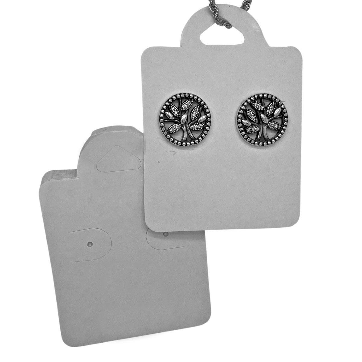 Cartela Para Brinco 5,5X4 cm Retangular Pct 100 - Branco