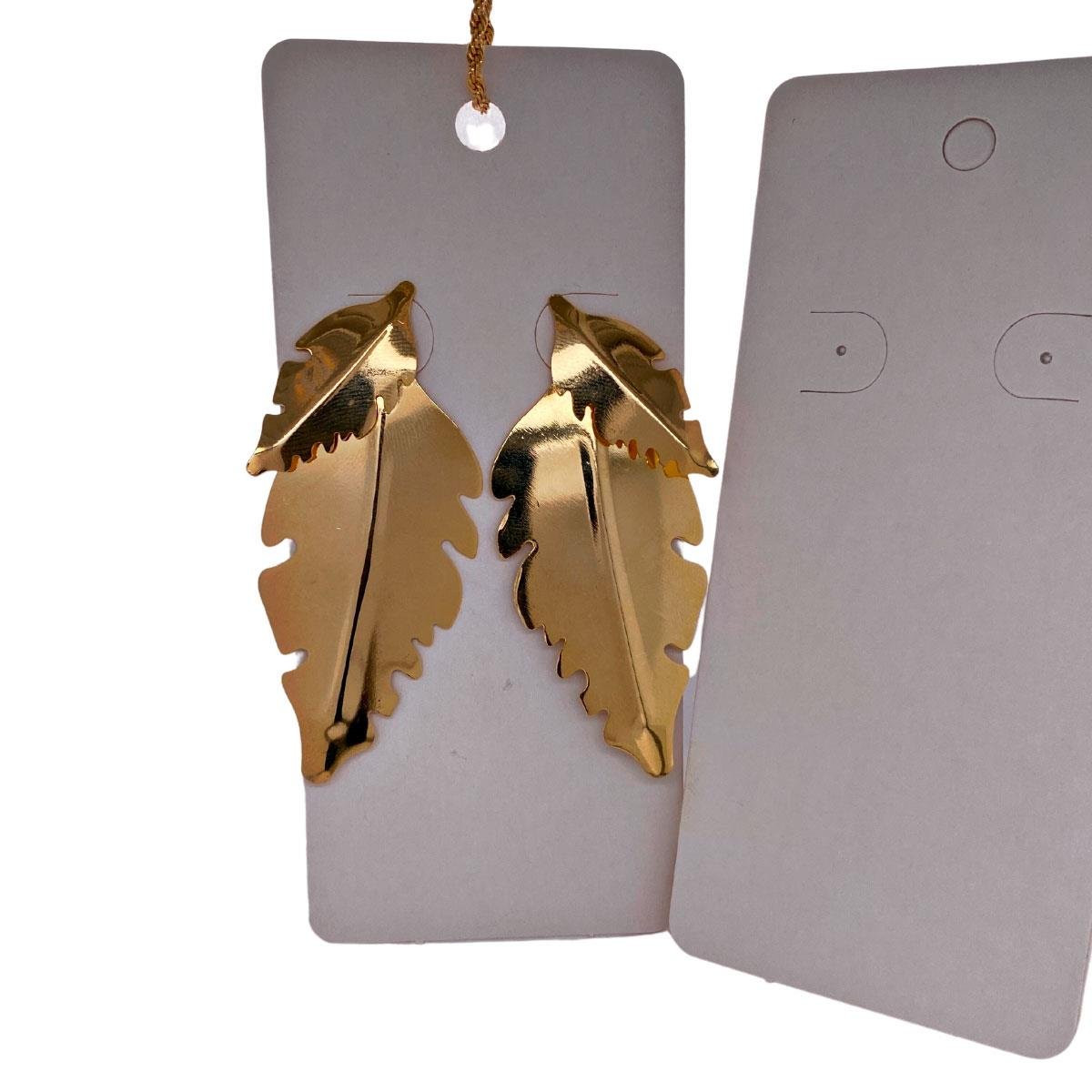 Cartela Para Brinco 11X5 cm Retangular Pct 100 - Branco