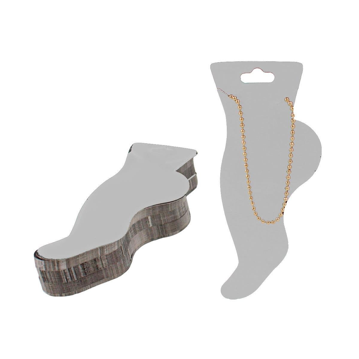 Cartela Para Tornozeleira 15X5 cm Pacote com 100 Unidades - Branco