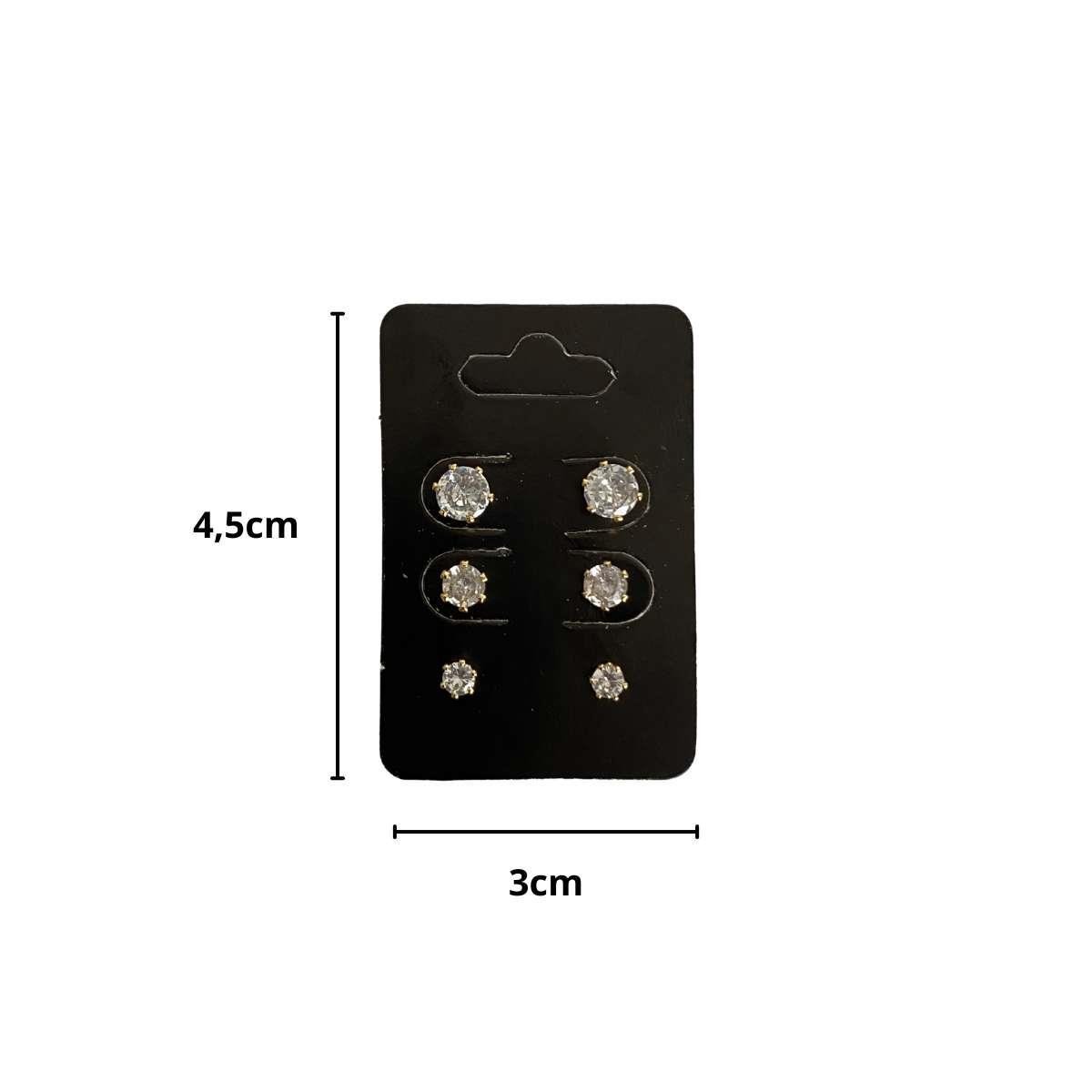 Cartela para Trio de Brincos 4,5x3 Pacote com 100 Unidades