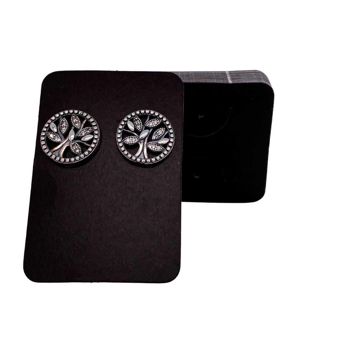 Cartela Para Brinco 3X5 cm Retangular Pct 100 - Preto