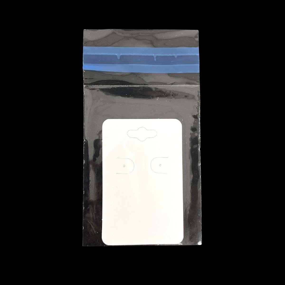 Cartela para Brinco 7x4,5 Pacote com 100 Unidades - Preto