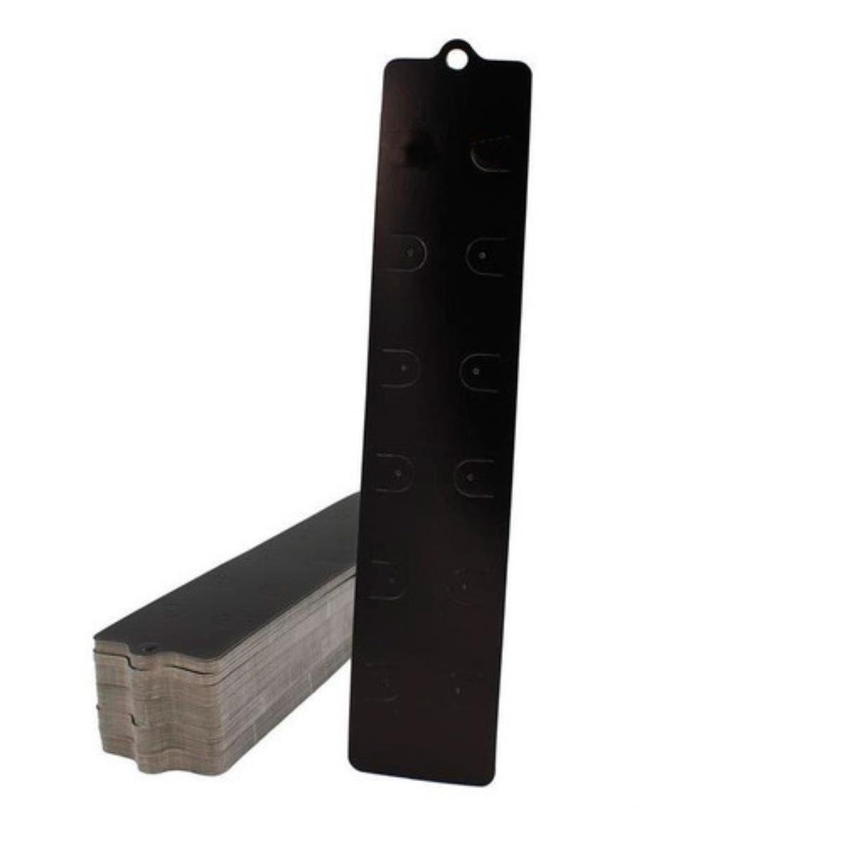Cartela Para Brincos 4X20 cm Retangular Pacote com 100 Unidades - Preto