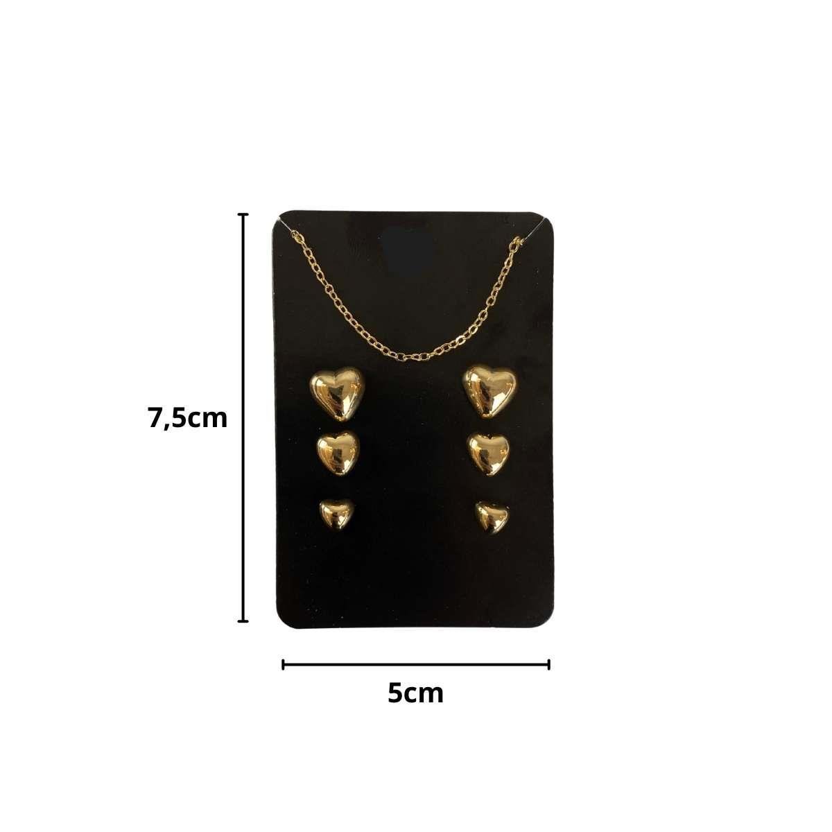 Cartela para Conjunto 7,5x5 Pacote com 100 Unidades - Preto