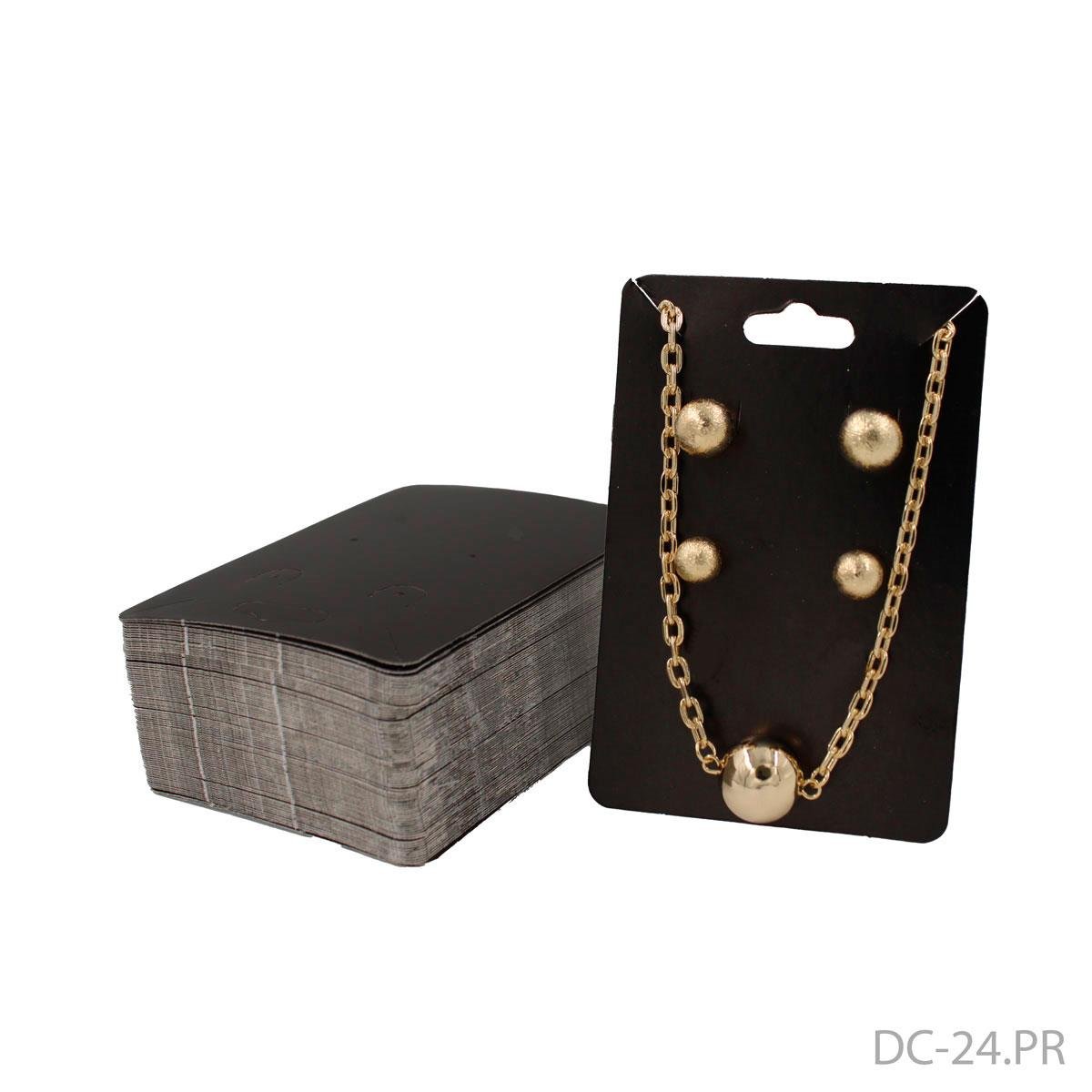 Cartela Para Conjuntos 6X9 cm Retangular Pacote com 100 Unidades. - Preto