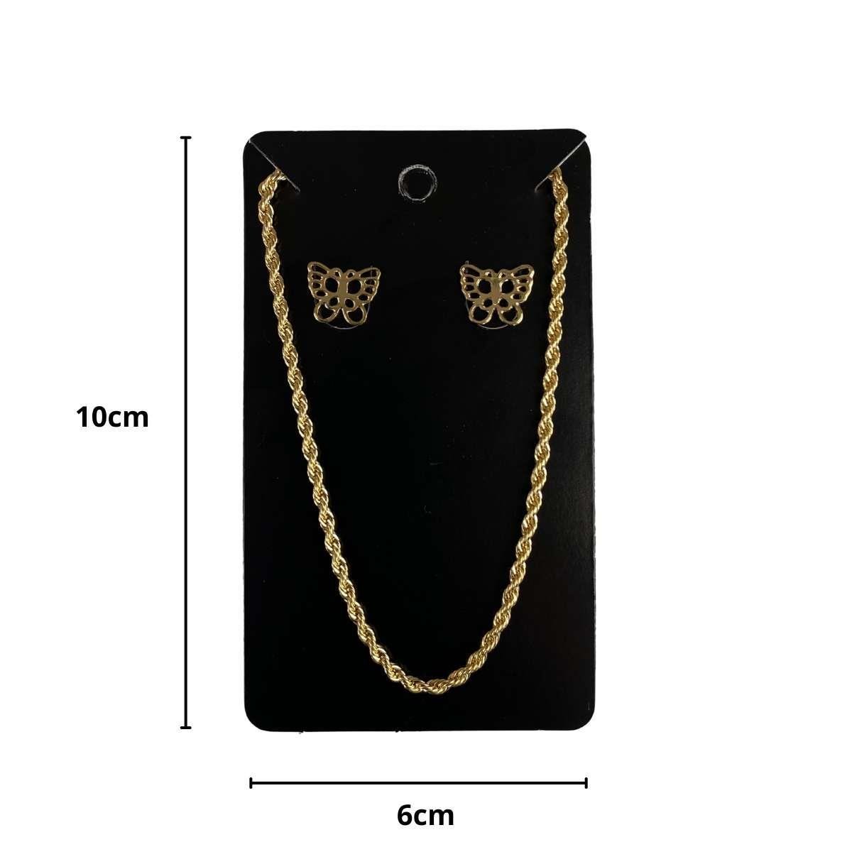 Cartela para Conjunto 10x6 Pacote com 100 Unidades - Preto