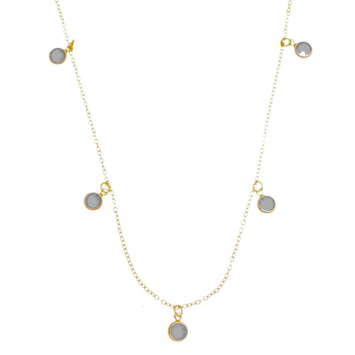 COLAR BANHADO A OURO LONGO ELO CADEADINHO COM PONTO DE LUZ 70CM