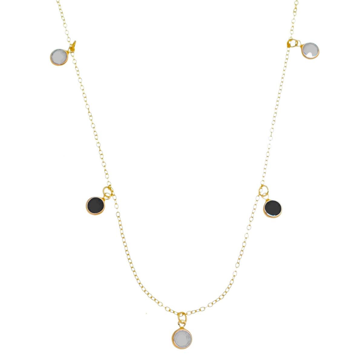 COLAR BANHADO A OURO LONGO ELO CADEADINHO COM PONTO DE LUZ 70CM