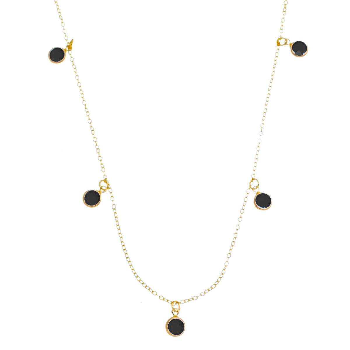 COLAR BANHADO A OURO LONGO ELO CADEADINHO COM PONTO DE LUZ 70CM