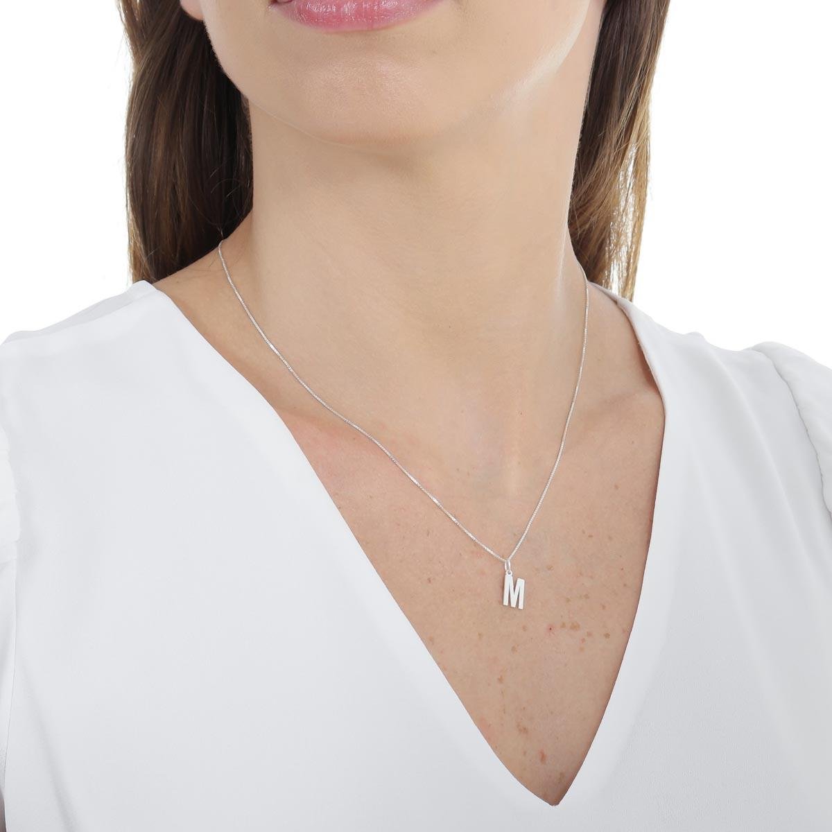 COLAR DE PRATA 925 COM PINGENTE DE LETRA