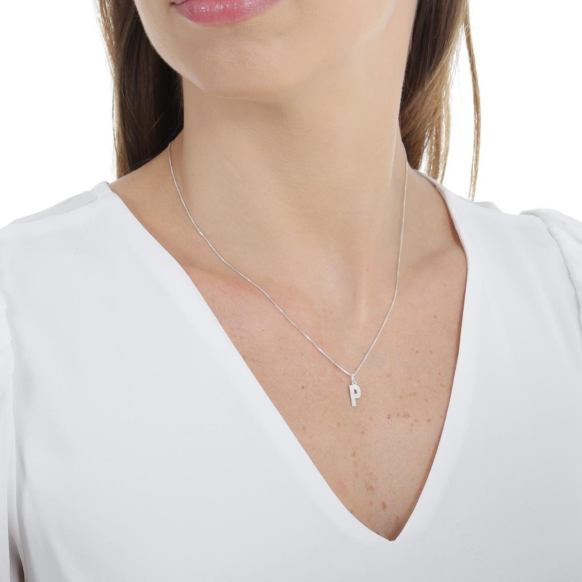 COLAR DE PRATA 925 COM PINGENTE DE LETRA