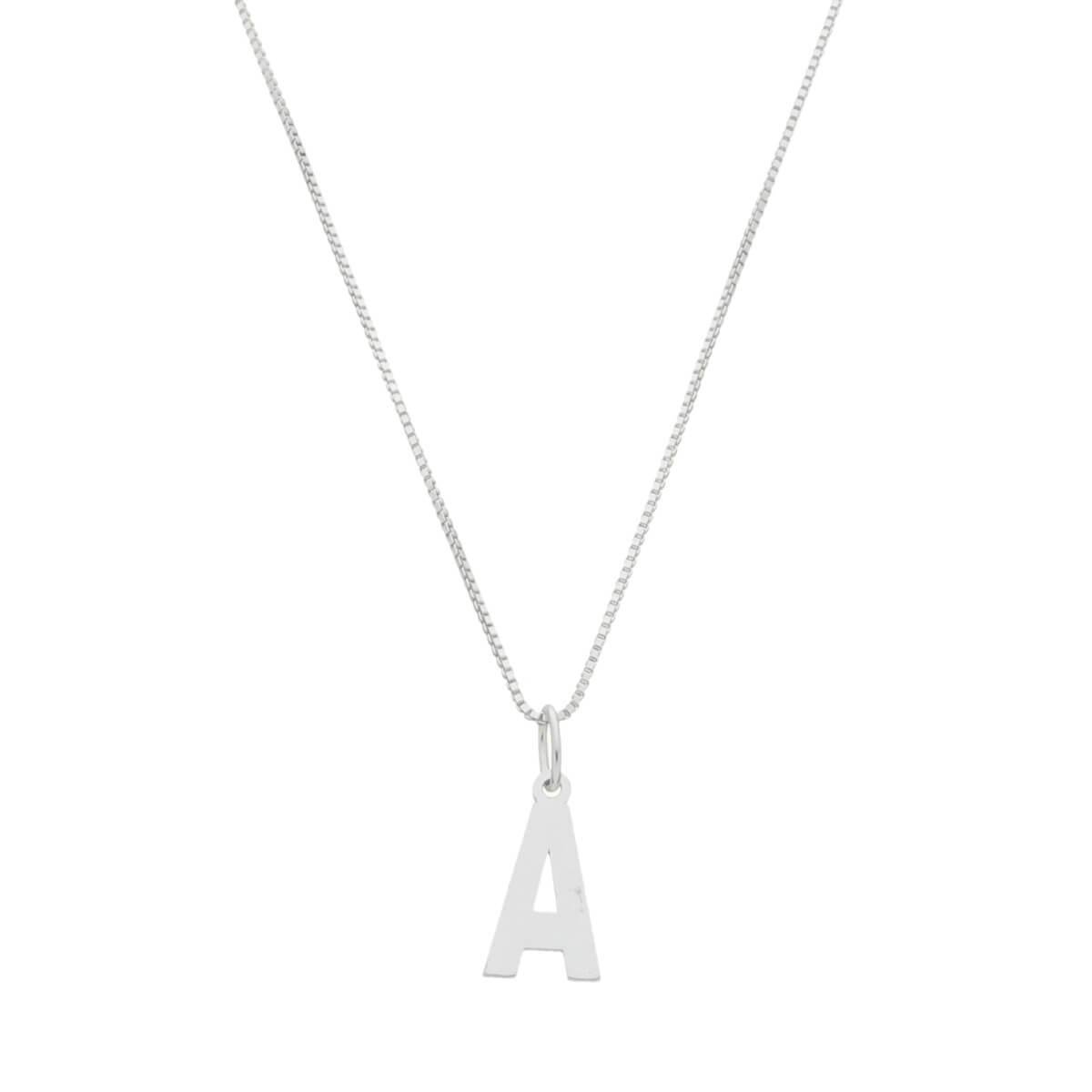 COLAR DE PRATA 925 E PINGENTE DE LETRA LISO
