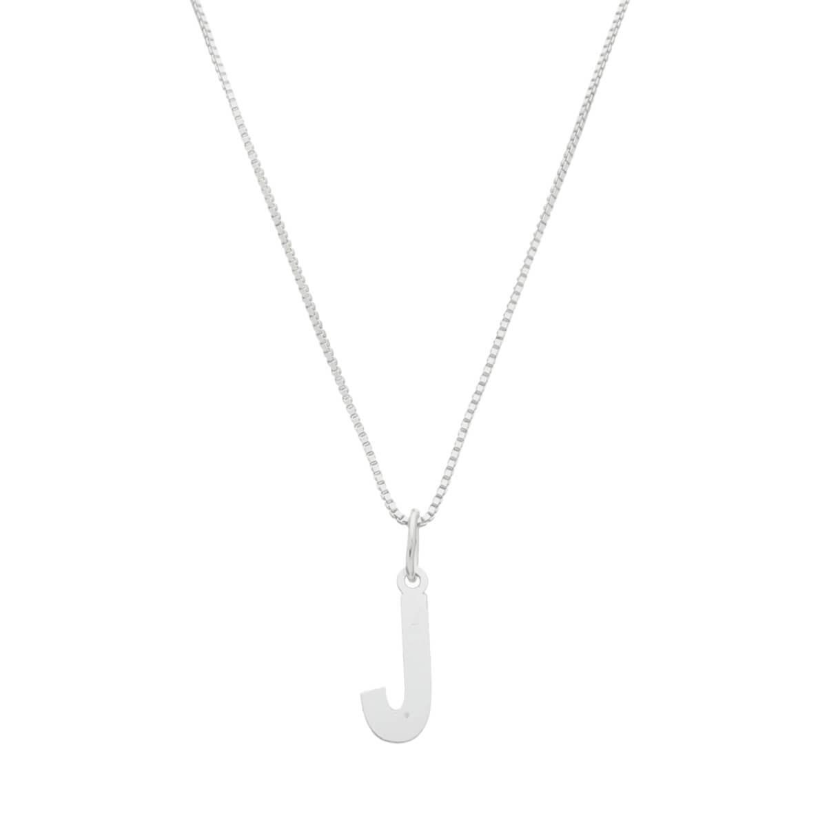 COLAR DE PRATA 925 E PINGENTE DE LETRA LISO