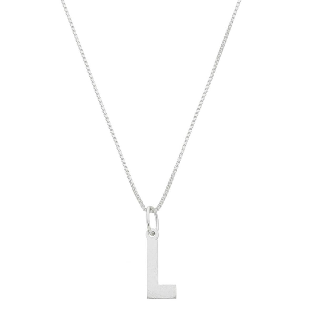 COLAR DE PRATA 925 E PINGENTE DE LETRA LISO