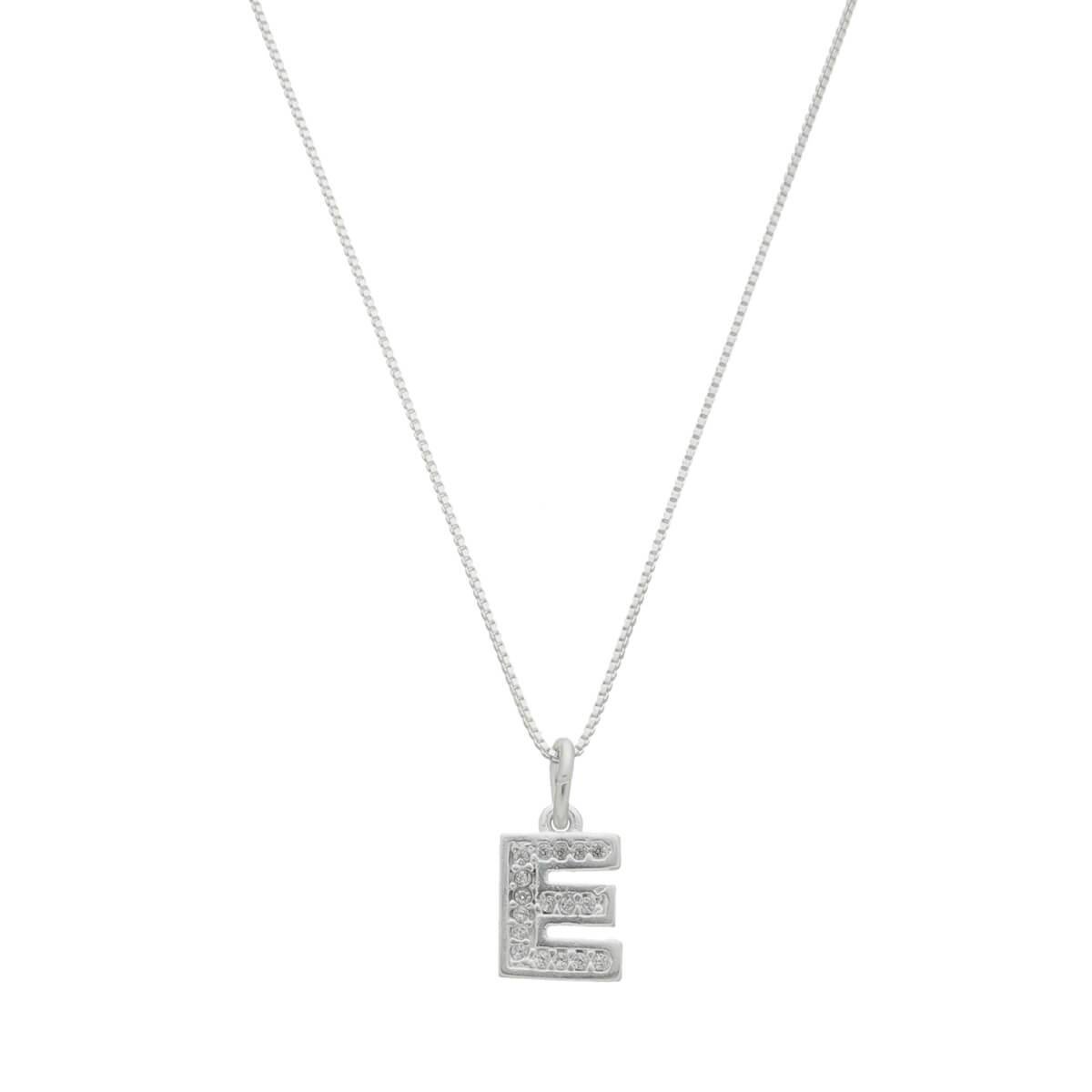 COLAR DE PRATA 925 LETRA CRAVEJADA 45CM