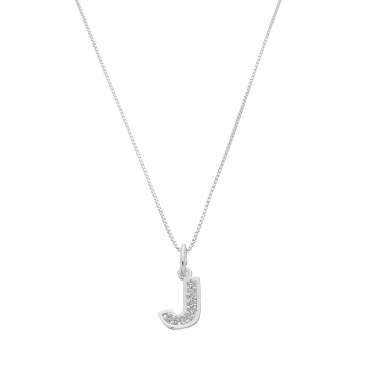 COLAR DE PRATA 925 LETRA CRAVEJADA 45CM