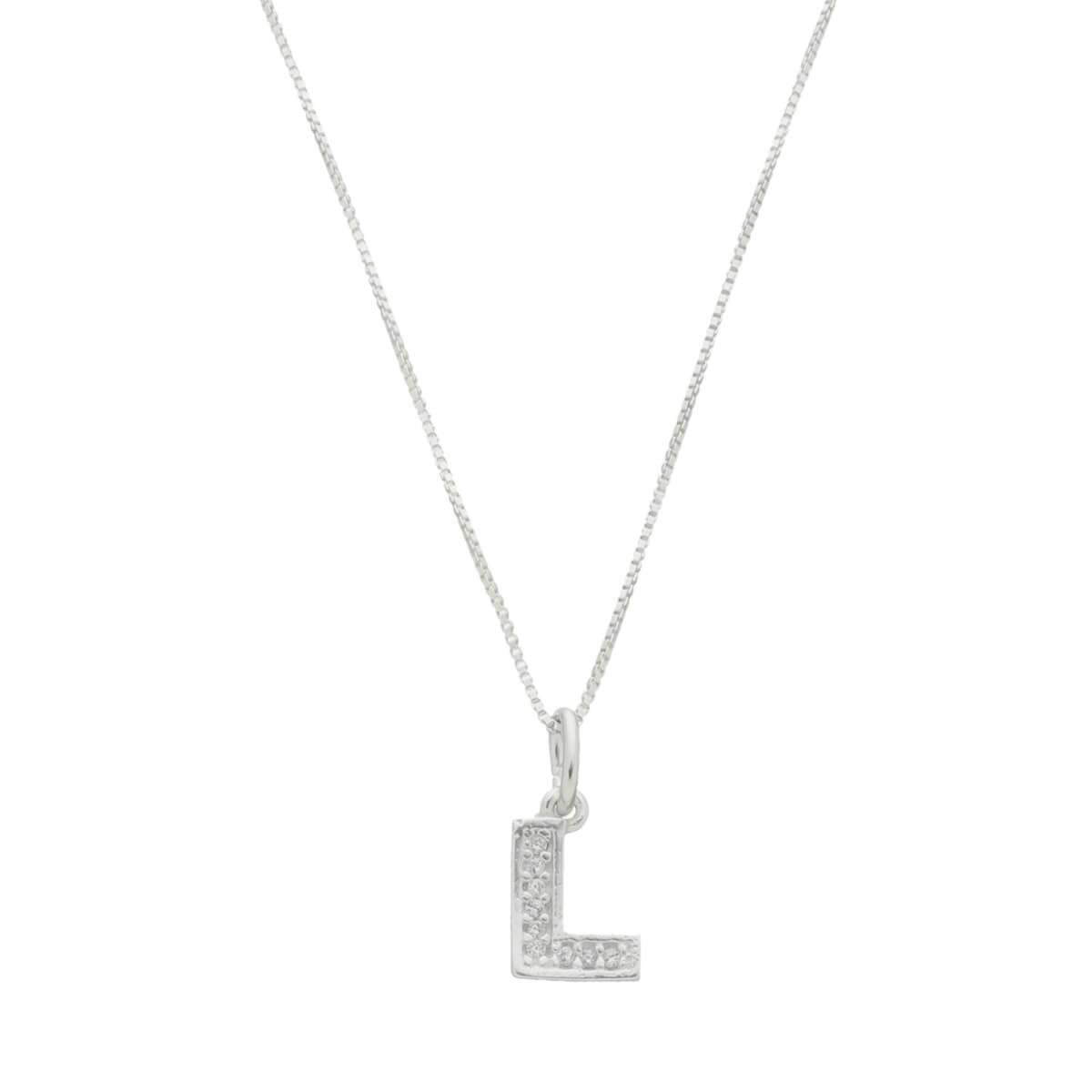 COLAR DE PRATA 925 LETRA CRAVEJADA 45CM