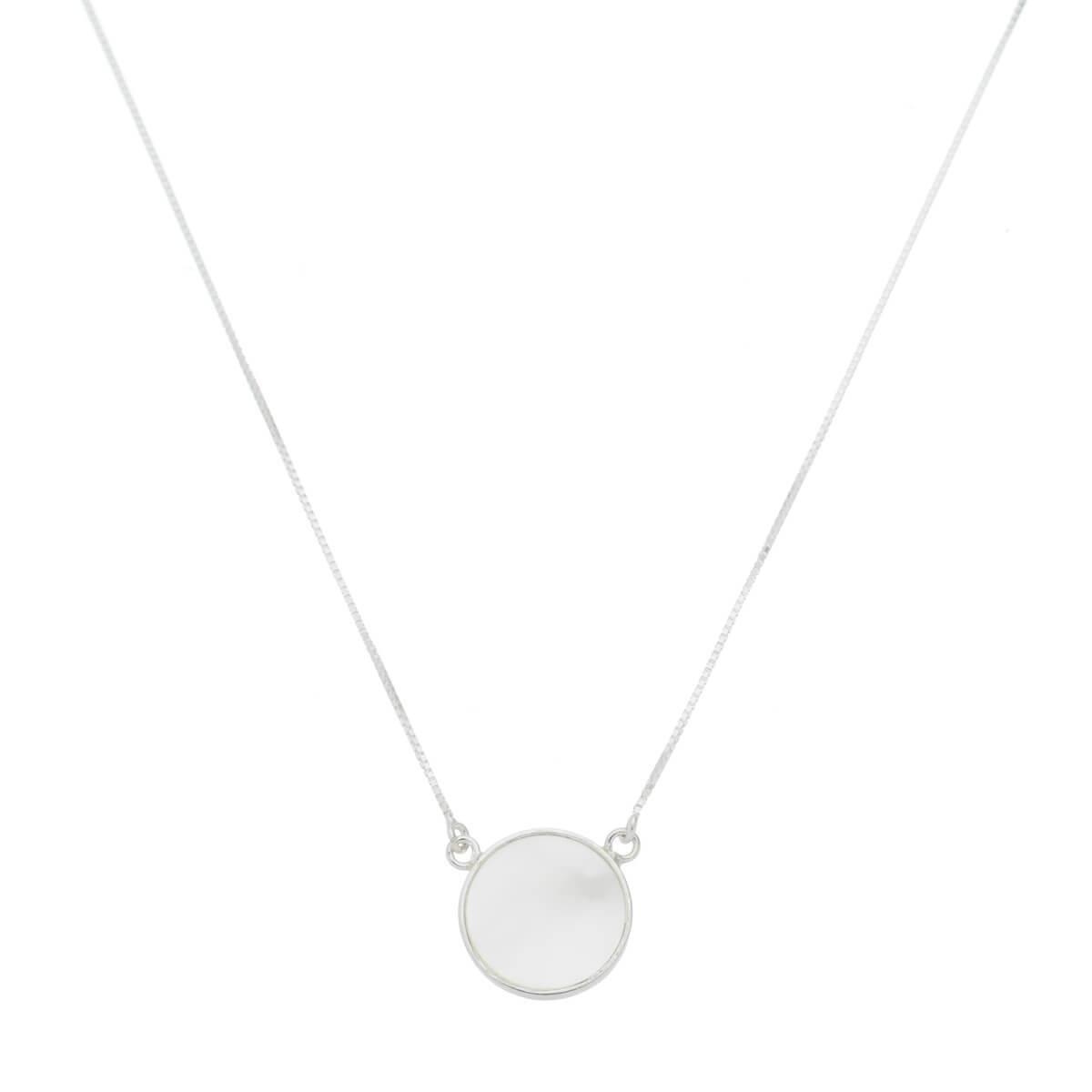 Colar de Prata 925 Madrepérola Redonda