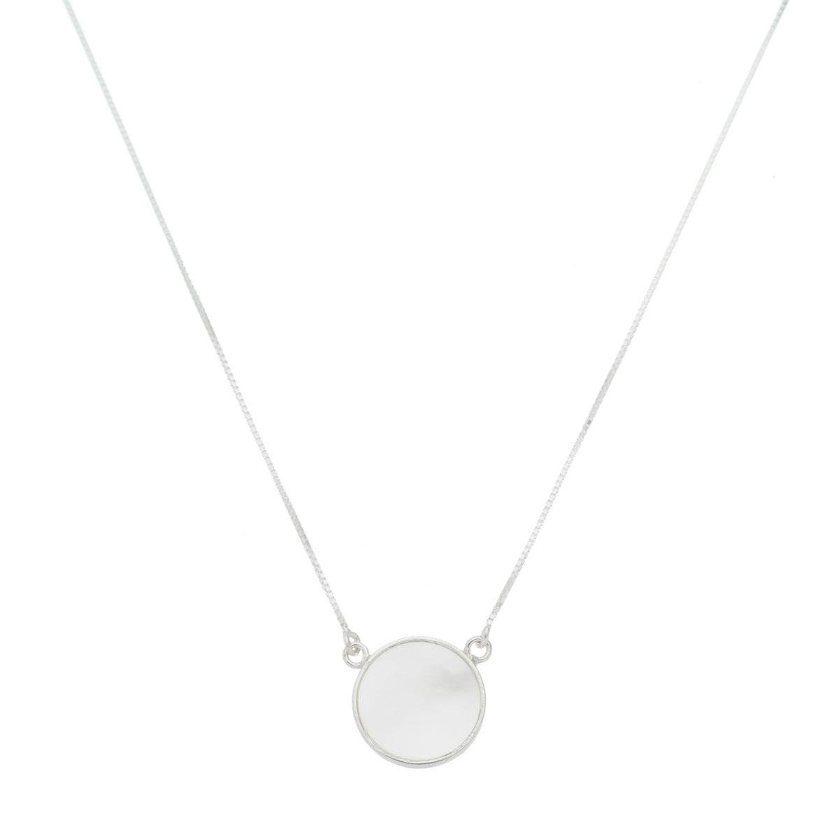 Colar de Prata 925 Madrepérola Redonda