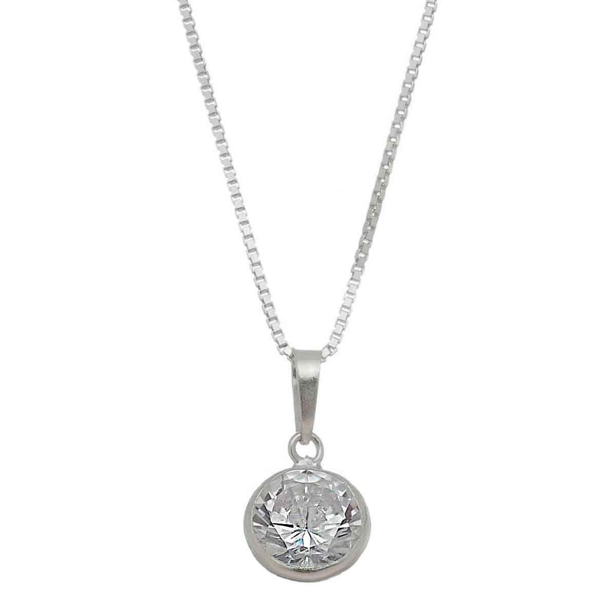 Colar de Prata 925 Ponto de Luz 8mm