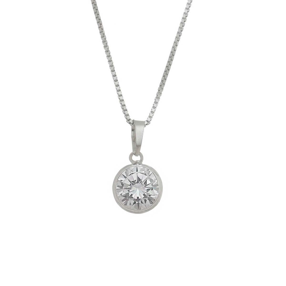 COLAR DE PRATA 925 PONTO DE LUZ REDONDO 6MM