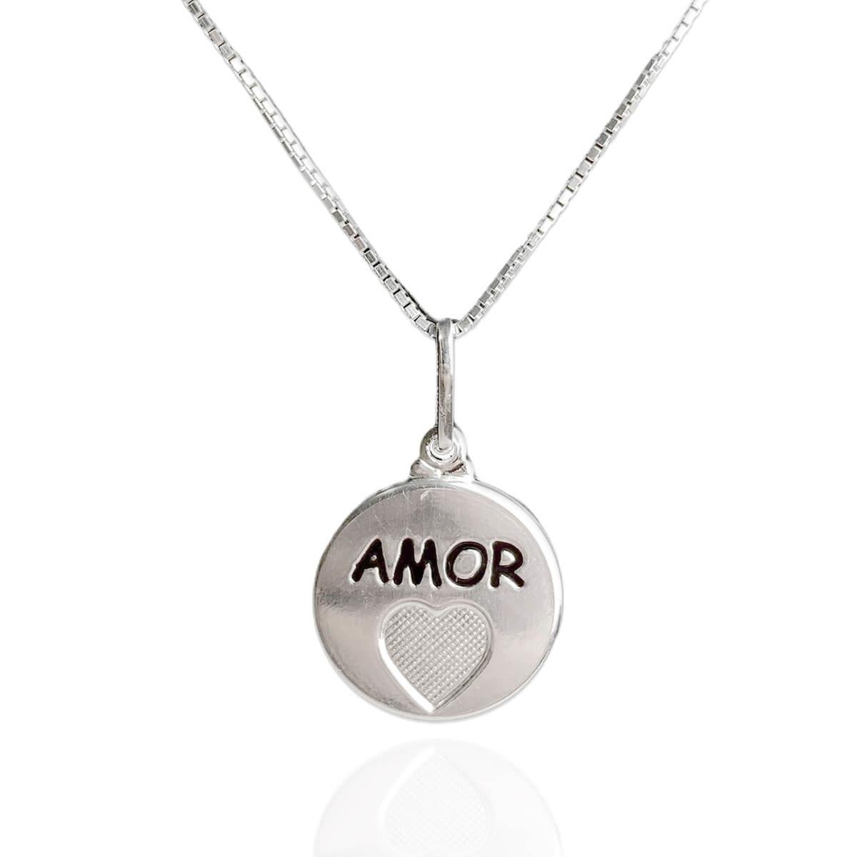 Colar De Prata Amor Com Coração